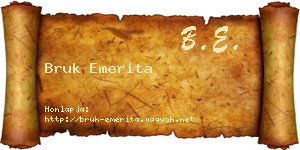 Bruk Emerita névjegykártya